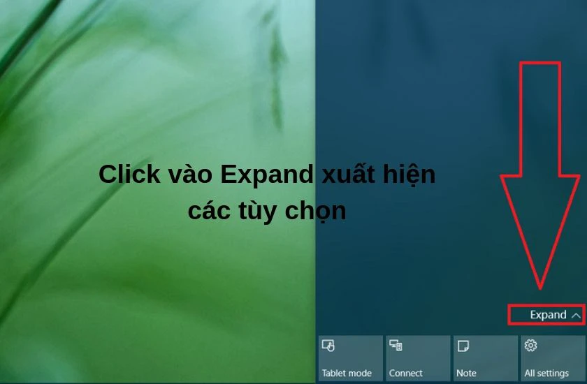 click vào Expand