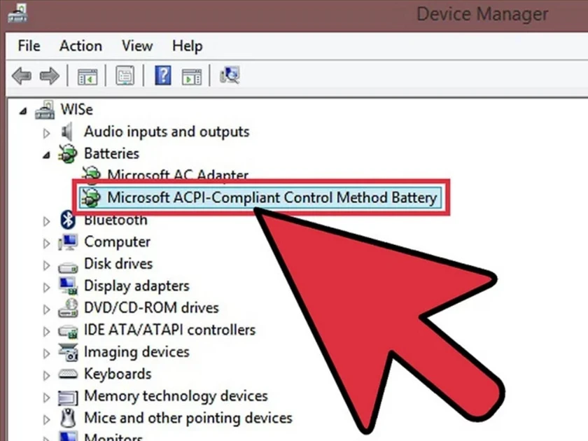 Chọn enable trong Microsoft ACPI-Compliant Control Method Battery