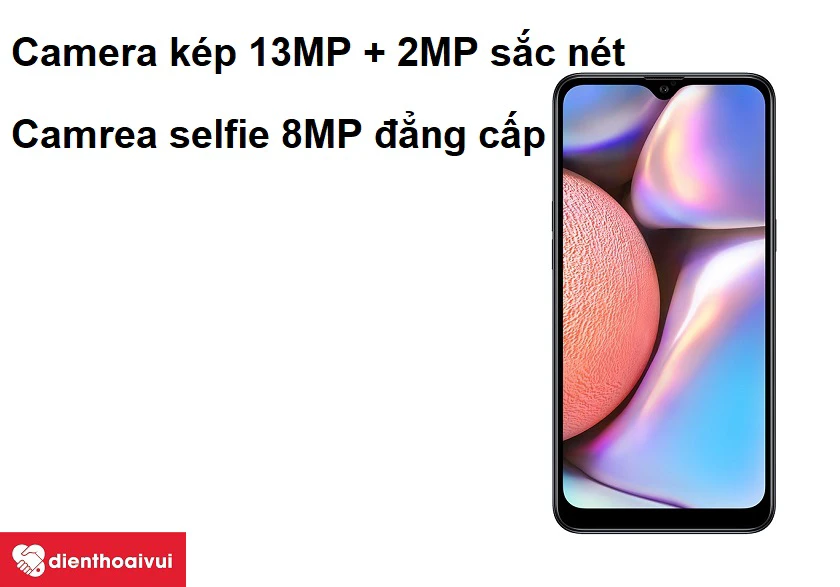 Camera kép 13MP + 2MP sắc nét, camera selfie 8MP đẳng cấp