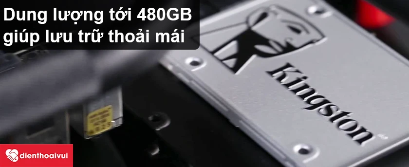 Ổ cứng SSD Kingston 480GB – SA400 SATA với dung lượng lưu trữ 480GB thoải mái lưu trữ dữ liệu