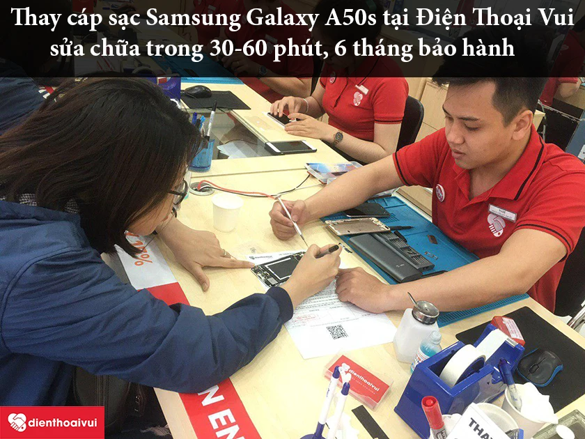 Dịch vụ thay cáp sạc Samsung Galaxy A50s giá rẻ, lấy ngay tại Hà Nội và TP. Hồ Chí Minh