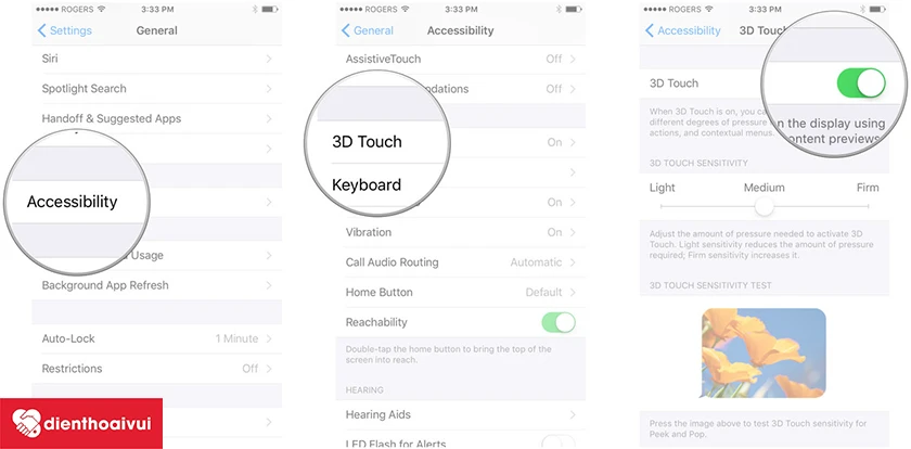 kích hoạt tính năng 3D Touch cho iPhone XS Max