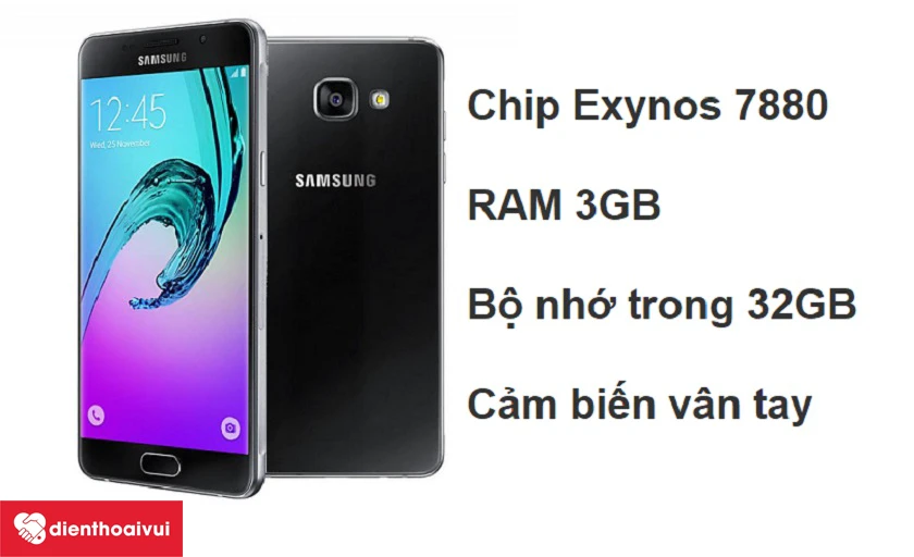 Samsung Galaxy A5 hỗ trợ cảm biến vân tay 1 chạm dưới nút home