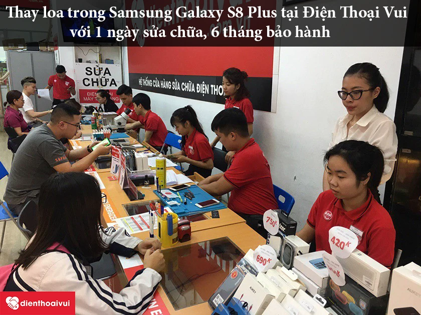 Thay loa trong Samsung Galaxy S8 Plus chính hãng với giá tốt tại hệ thống Điện Thoại Vui