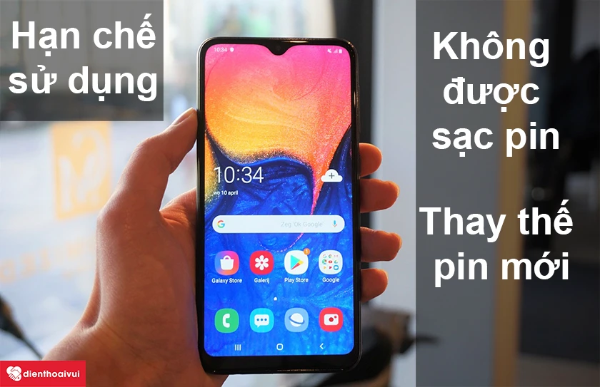 Làm thế nào khi pin điện thoại Samsung Galaxy A10s bị chai phồng?