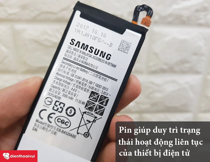 Thay pin Samsung Galaxy A5 2017 mới giúp sử dụng thiết bị thoải mái hơn