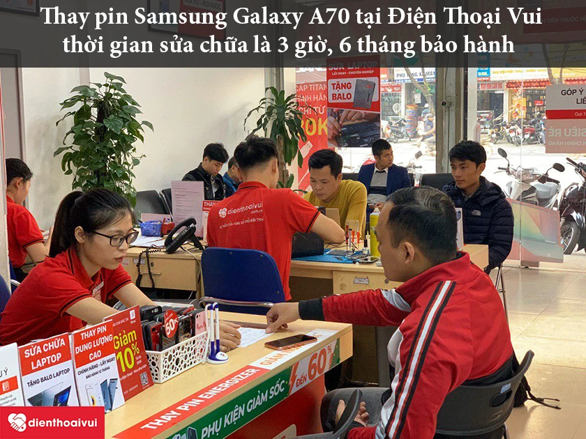 Thay pin Samsung Galaxy A70 uy tín, chuyên nghiệp tại Hà Nội và Hồ Chí Minh