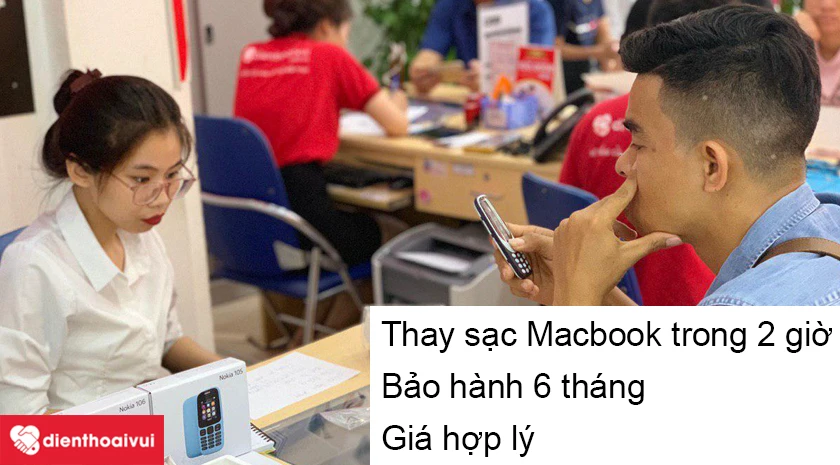 Thay sạc Macbook 45W 2012 đầu cắm thẳng uy tín tại Điện Thoại Vui