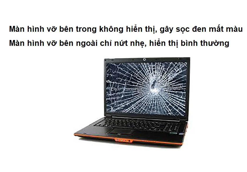 Màn hình laptop bị vỡ bên trong hay bên ngoài nguy hiểm hơn