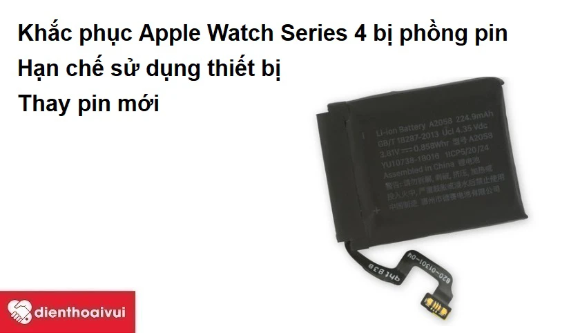 Khắc phục Apple Watch Series 4 bị phồng pin