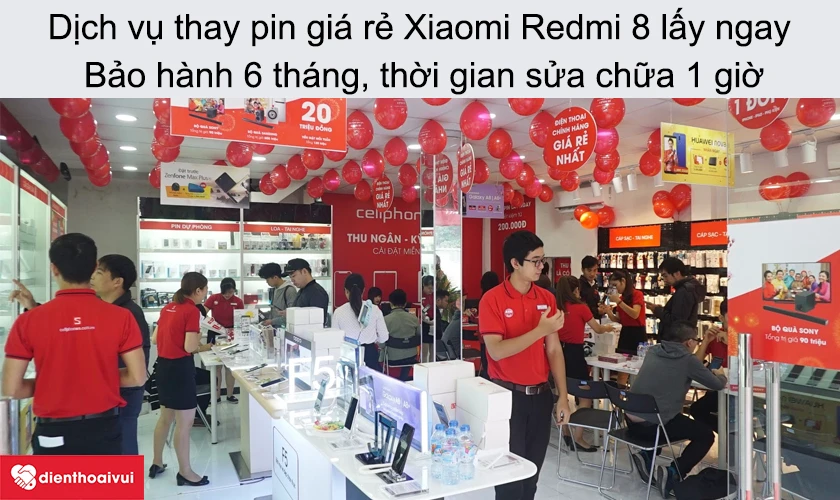 Dịch vụ thay pin giá rẻ Xiaomi Redmi 8 lấy ngay tại Điện Thoại Vui