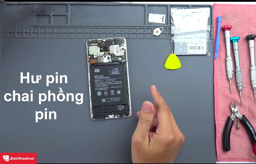 Nguyên nhân gây chai pin, phồng pin của điện thoại Xiaomi Redmi Note 4 và cách xử lý