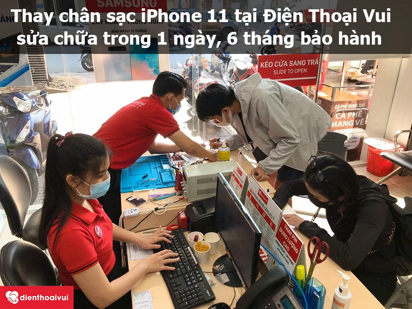 Thay chân sạc iPhone 11 giá rẻ, uy tín tại Điện Thoại Vui