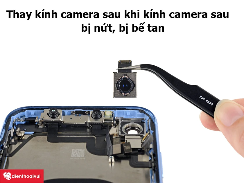thay kính camera sau iPhone XR