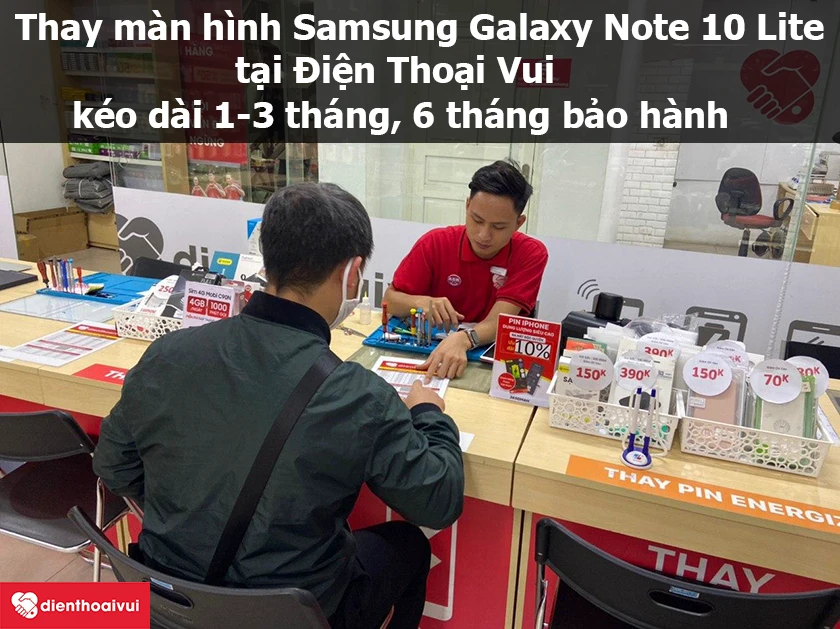 Thay màn hình Samsung Galaxy Note 10 Lite giá rẻ, uy tín tại Điện Thoại Vui