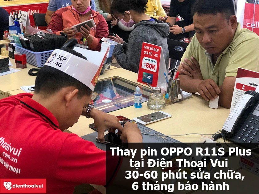 Dịch vụ thay pin OPPO R11S Plus với giá ưu đãi, chính hãng duy nhất tại Điện Thoại Vui