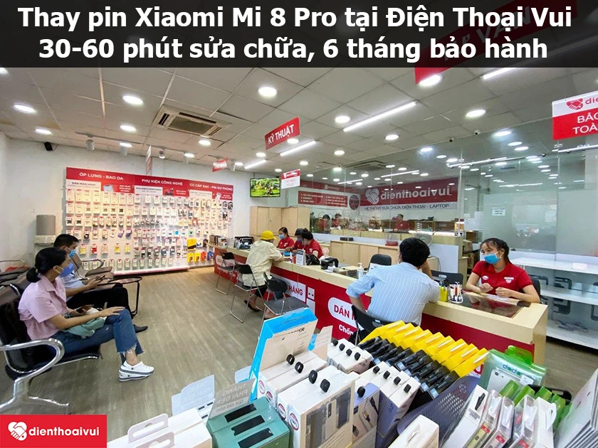 Thay pin Xiaomi Mi 8 Pro lấy ngay, giá rẻ tại Điện Thoại Vui