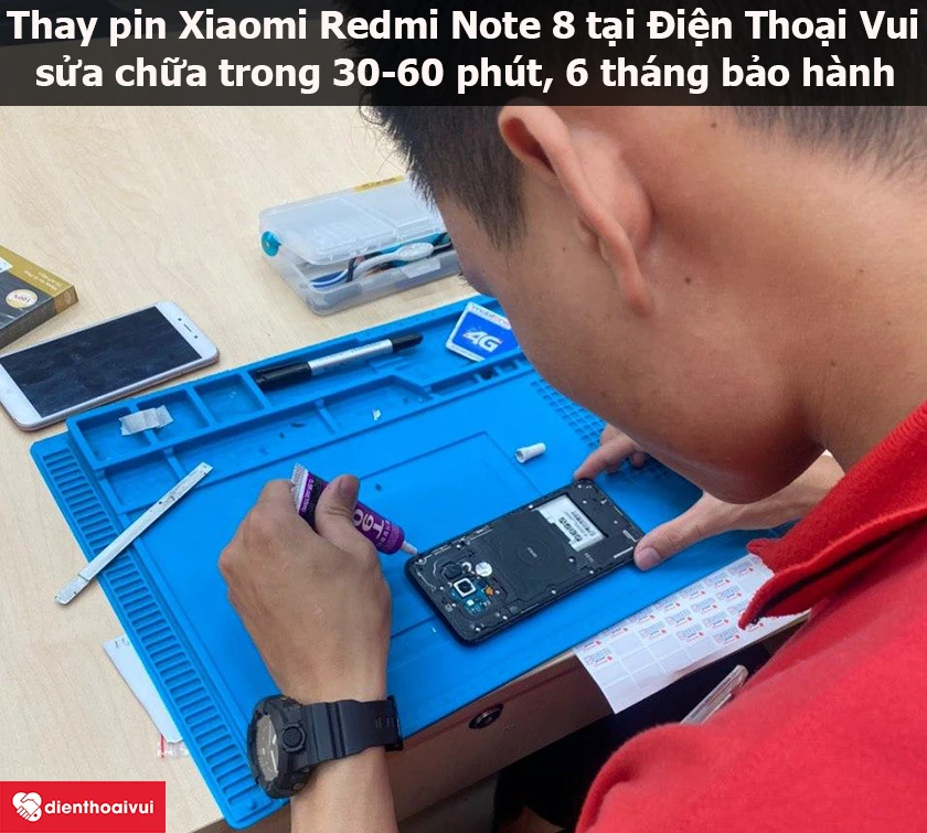 Thay pin Xiaomi Redmi Note 8 nhanh chóng, chất lượng tại Điện Thoại Vui