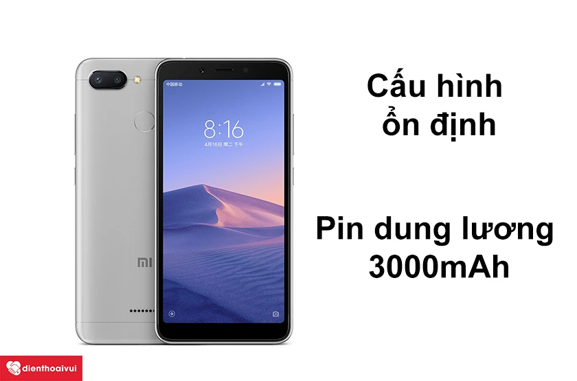 Xiaomi Redmi 6 - Cấu hình ổn định, pin dung lượng 3000mAh
