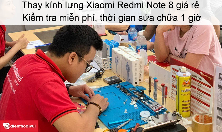 Dịch vụ thay kính lưng Xiaomi Redmi Note 8 giá rẻ uy tín tại Điện Thoại Vui