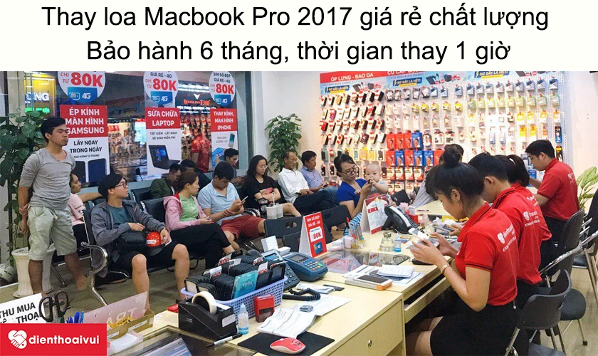 Dịch vụ thay loa Macbook Pro 2017 giá rẻ chất lượng tại Điện Thoại Vui