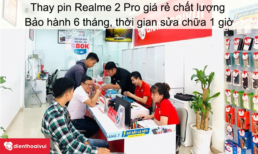 Dịch vụ thay pin Realme 2 Pro giá rẻ chất lượng tại Điện Thoại Vui