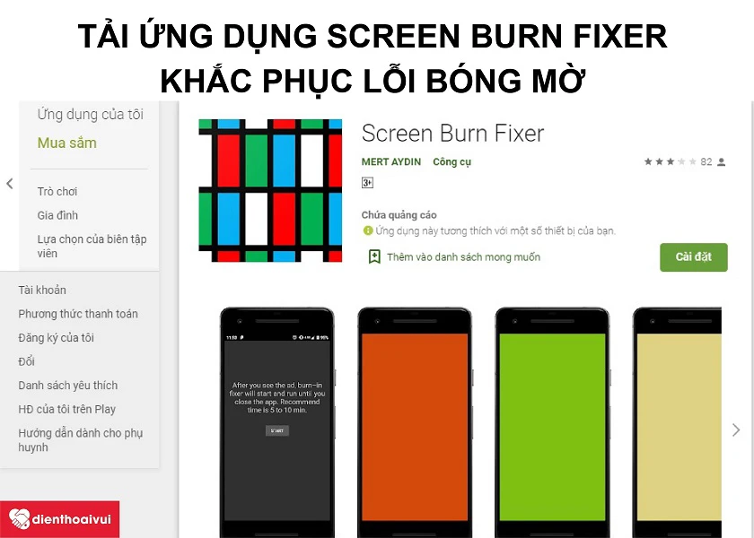 Dùng phần mềm Screen Burn Fixer để chỉnh sửa