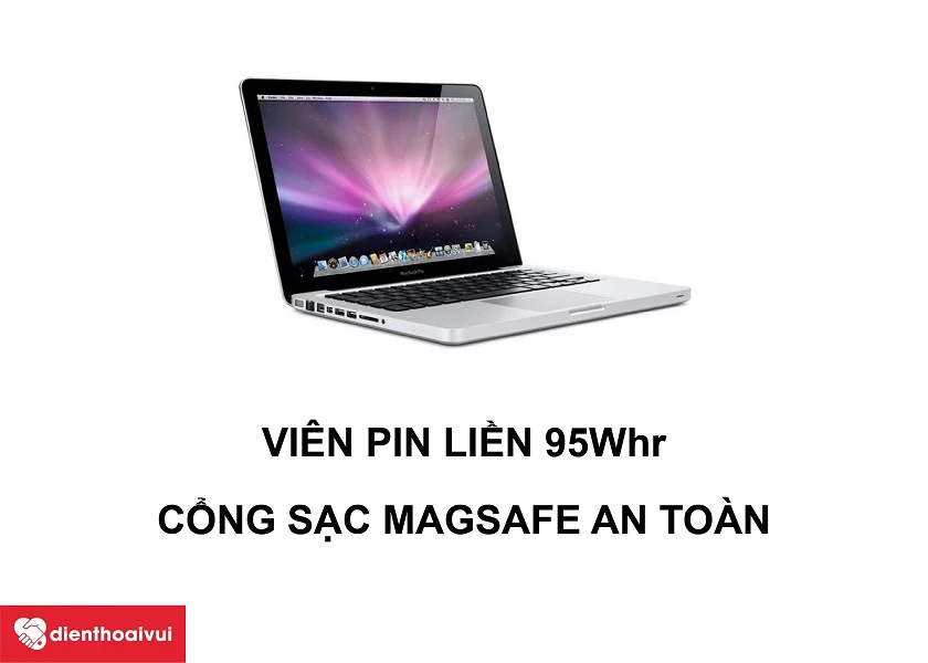 Macbook Pro 2012 – Viên pin liền 95Whr và khả năng sạc thông qua cổng Magsafe