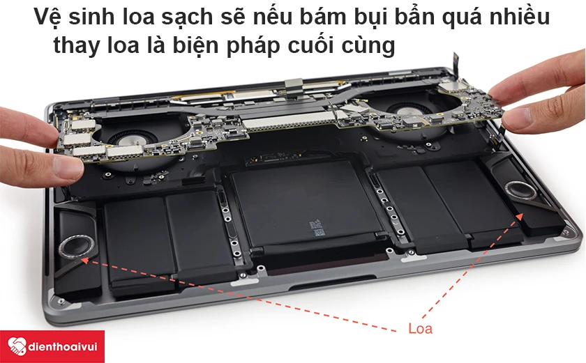 Vệ sinh loa macbook sạch sẽ