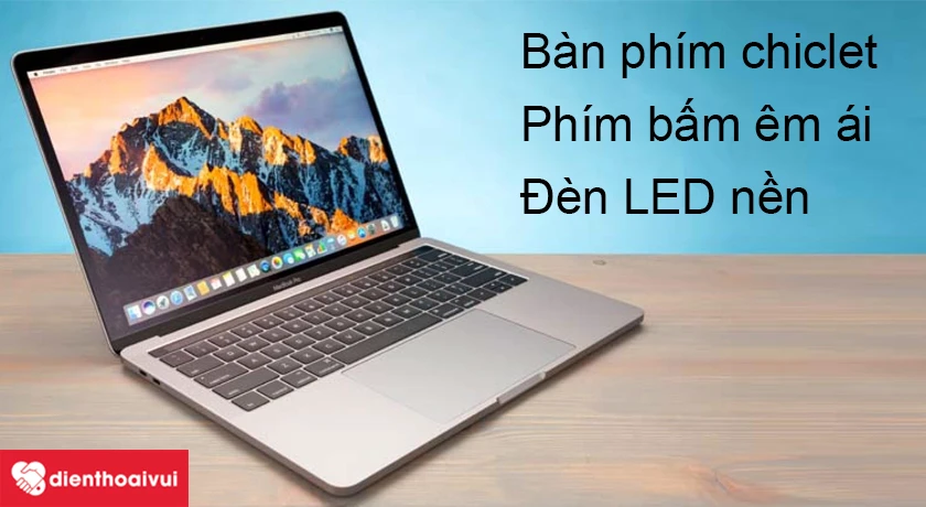 Bàn phím Macbook Pro 2016 được trang bị đèn LED nền và khả năng cảm biến ánh sáng