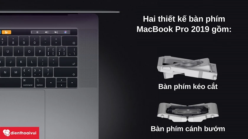 Thế nào là bàn phím kéo cắt & bàn phím cánh bướm trên MacBook Pro 2019?