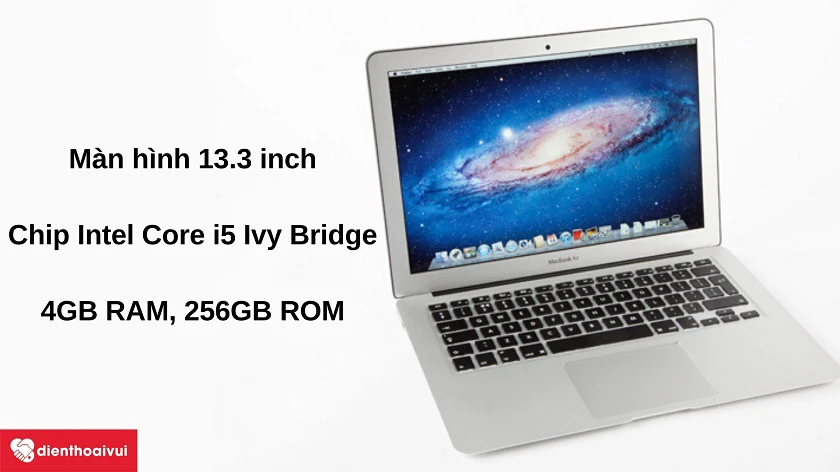 Laptop MacBook Air đời 2012 - Màn hình 13.3 inch, chip Intel Core i5-3427U, ổ cứng SSD 256GB