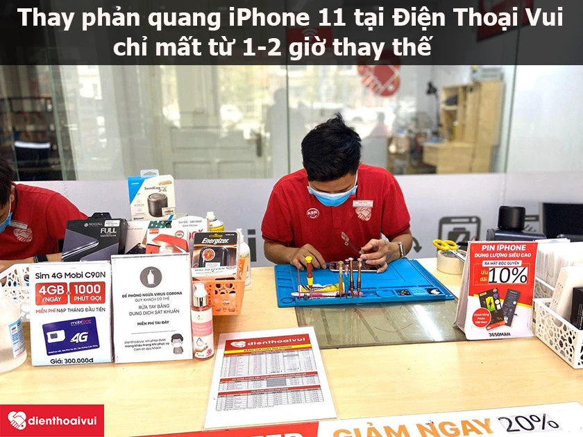 Dịch vụ thay phản quang iPhone 11 uy tín, giá rẻ tại Điện Thoại Vui