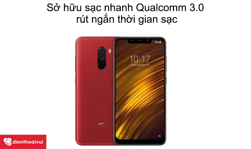 Xiaomi Pocophone F1 sở hữu sạc nhanh Qualcomm 3.0, rút ngắn thời gian sạc