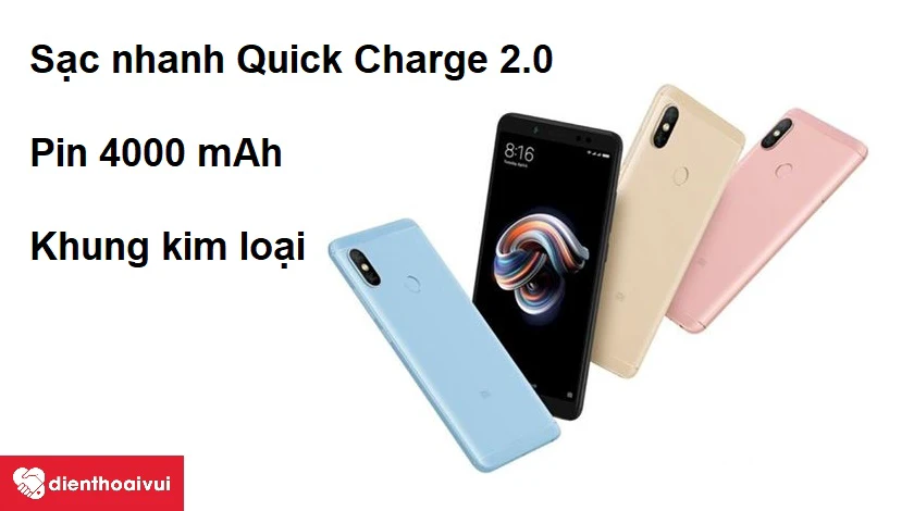Xiaomi Redmi Note 5 sang trọng, cứng cáp với khung và mặt lưng kim loại