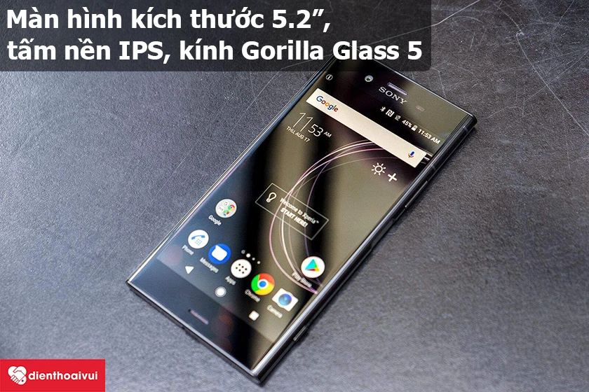 Sony Xperia XZ1 – Màn hình kích thước 5.2”, tấm nền IPS, gia cố bằng kính Gorilla Glass 5