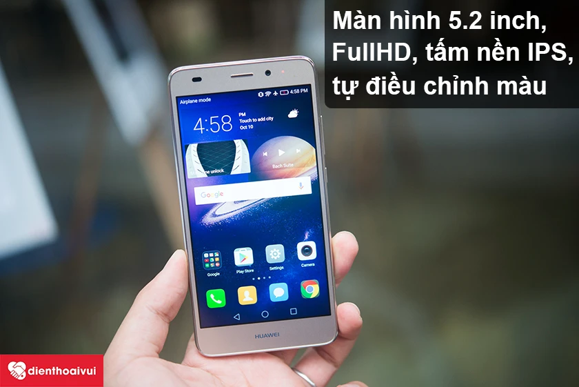 Huawei GR5 Mini – Màn hình 5.2 inch, FullHD, tấm nền IPS, tự điều chỉnh màu sắc