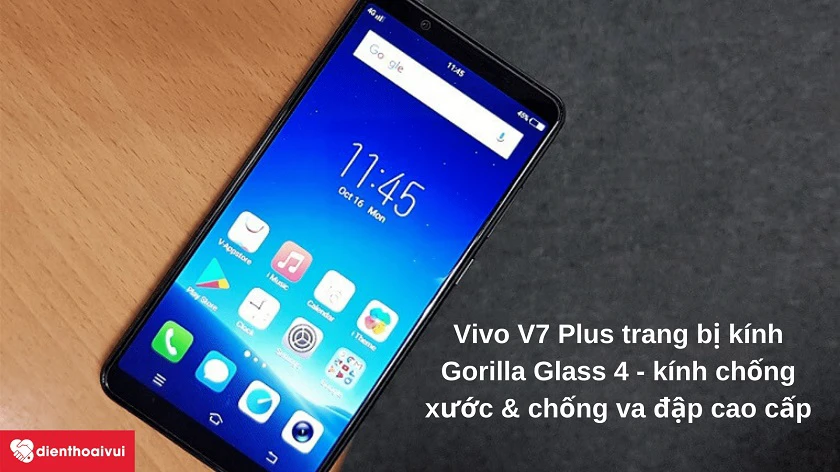 V7 Plus trang bị kính chống trầy xước Corning Gorilla Glass 4