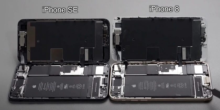 So sánh linh kiện với iPhone 8 - không có sự khác biệt quá nhiều