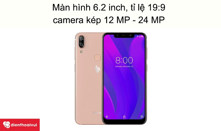 Vsmart Active 1 Plus - Màn hình 6.2 inch, tỉ lệ 19:9, camera kép 12 MP - 24 MP