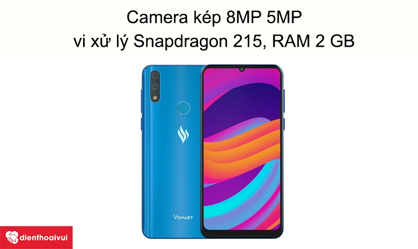 Vsmart Star 3 - Camera kép 8MP 5MP, vi xử lý Snapdragon 215, RAM 2 GB