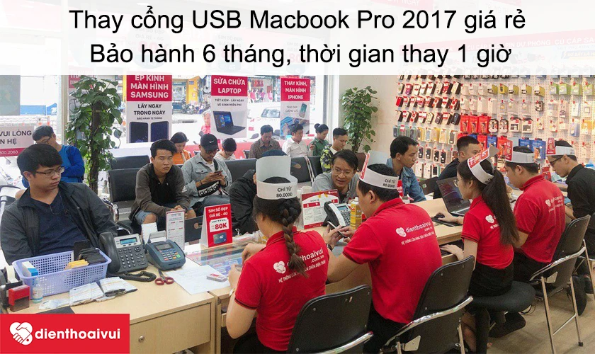 Dịch vụ thay cổng USB Macbook Pro 2017 giá rẻ uy tín tại Điện Thoại Vui