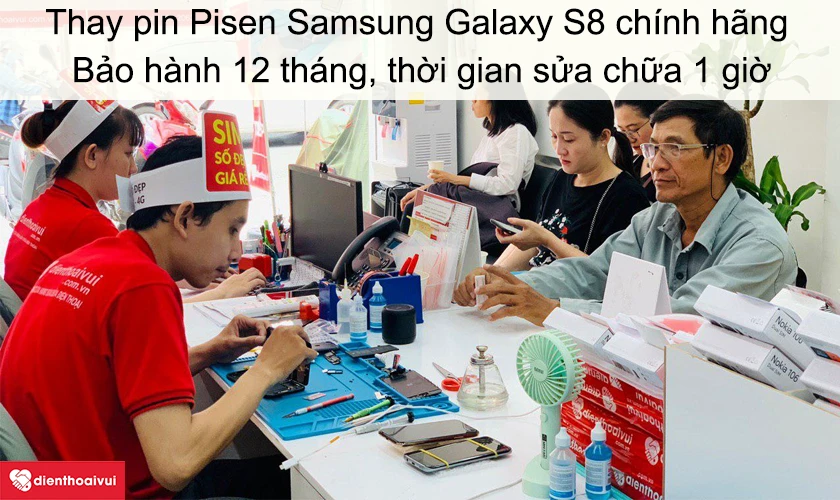 Dịch vụ thay pin Pisen Samsung Galaxy S8 chính hãng chất lượng tại Điện Thoại Vui