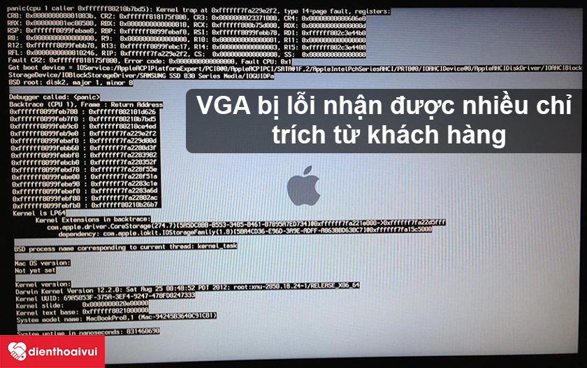 Phản ánh của người dùng khi VGA Macbook Pro 2012 hỏng