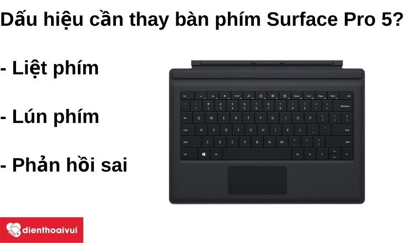 Dấu hiệu cần thay bàn phím Surface Pro 5?