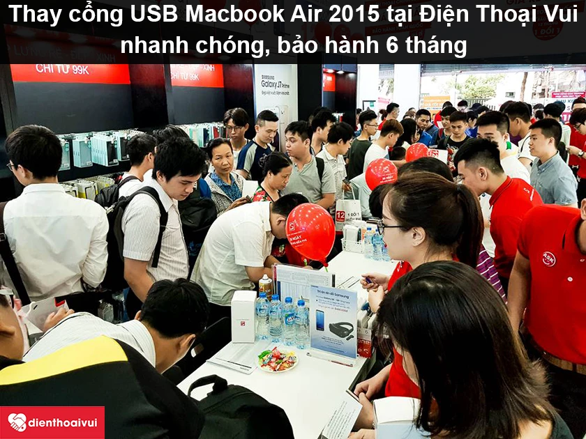 Thay cổng USB Macbook Air 2015 lấy ngay, chính hãng tại Điện Thoại Vui