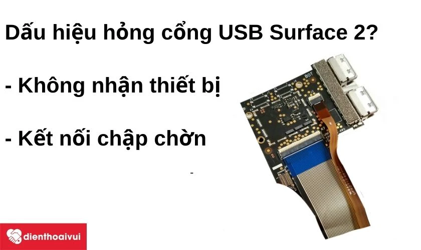 Dấu hiệu hỏng cổng USB Surface 2?