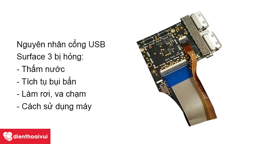 Nguyên nhân khiến cổng USB Surface 3 bị hỏng là gì?