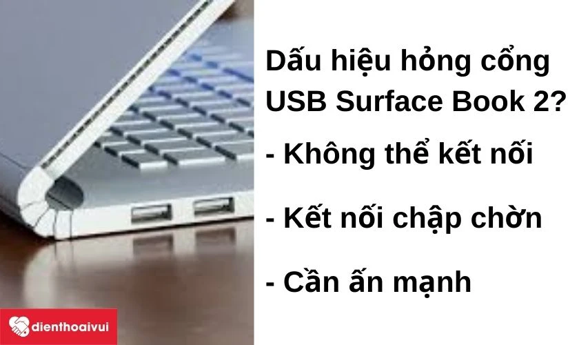 Dấu hiệu của hỏng cổng USB Surface Book 2?