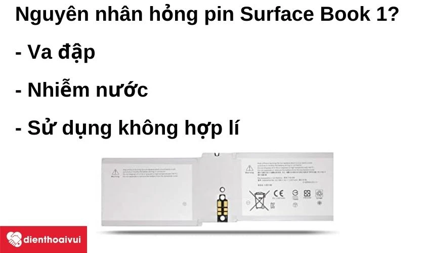 Nguyên nhân hỏng pin Surface Book 1?